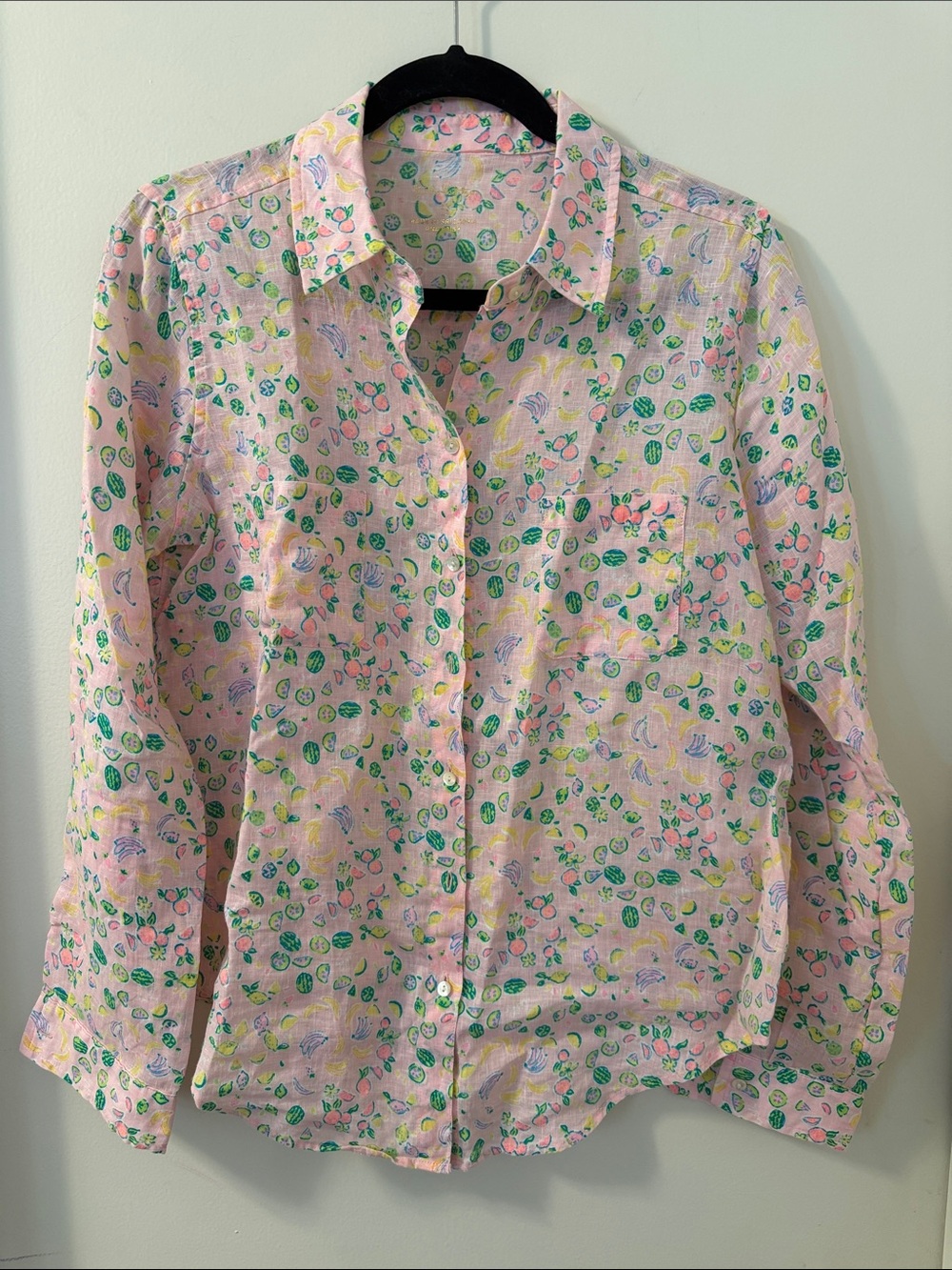 NWOT Lilly Pulitzer Women's Sea View Button Down Linen Top Urchin Pink Sz S